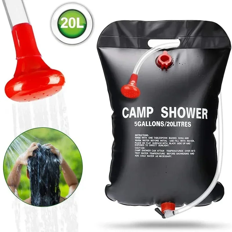 Outdoor Power Solutions - 大容量20L アウトドアシャワーバッグ ソーラー加熱 キャンプ ビーチ旅行用 ポータブルバスソリューション