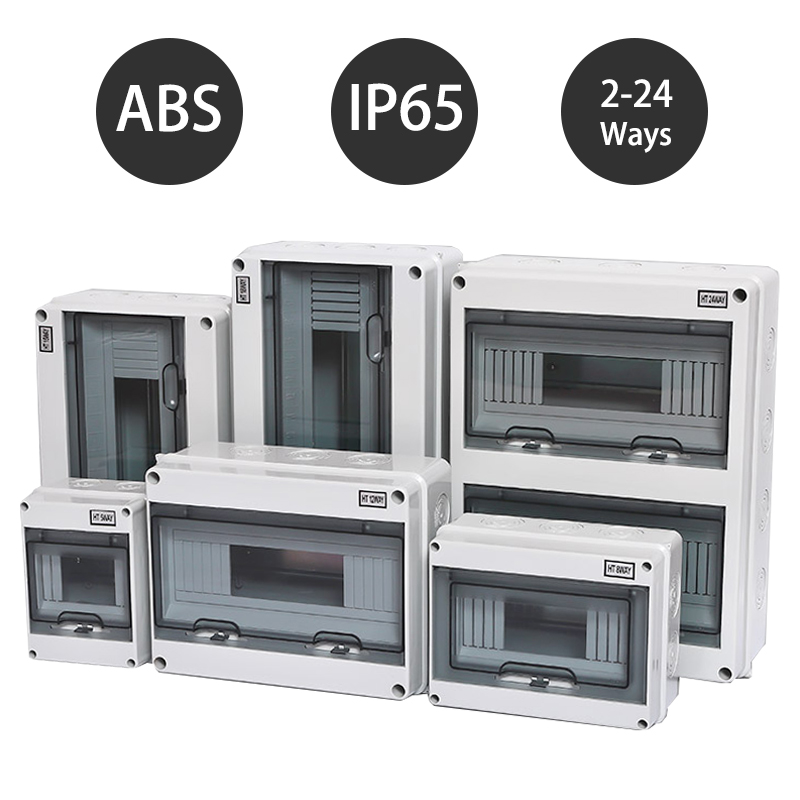 Power Switch Outdoor - HTシリーズ接続ボックス 2/3/5/8/12/15/18/24回路対応、PCプラスチック製、屋外用、IP65防水、配電ボックス、スイッチボックス