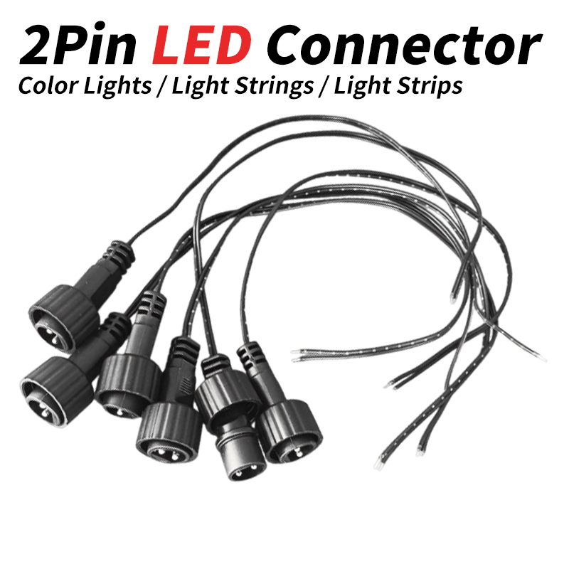 Outdoor Power Extension Cord - 2ピンLEDコネクタ、25cmワイヤー付き、ソーラーストリングライト用、1A 0.25平方mm、IP65屋外防水延長ケーブル、ソーラーパネル用