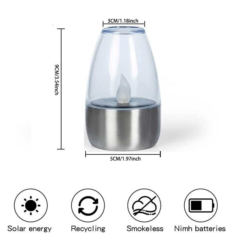 【6個入り】ソーラーLEDキャンドルライト（炎なし）、ステン - Outdoor Power Pack のレビューと価格