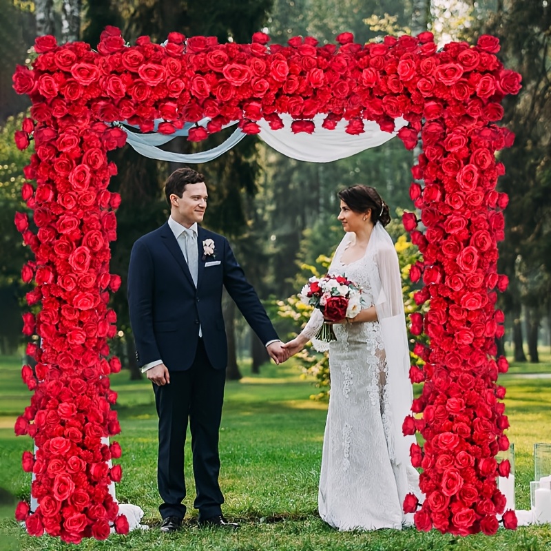 [ロマンティックなバラのフラワーアーチ] エレガントな赤い人 - Outdoor Power For Wedding のレビューと価格