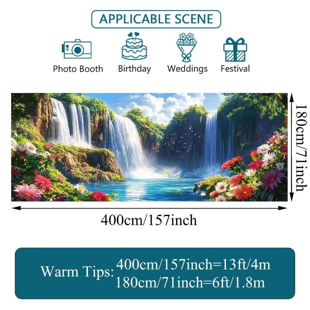 エレガントな滝と花のガレージドアバナー – オールシーズンと - Outdoor Power For Wedding のレビューと価格