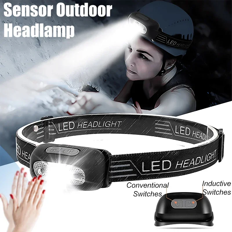 強力な LED ヘッドランプ調整可能な波センサースイッチ懐中 - Power Switch Outdoor のレビューと価格