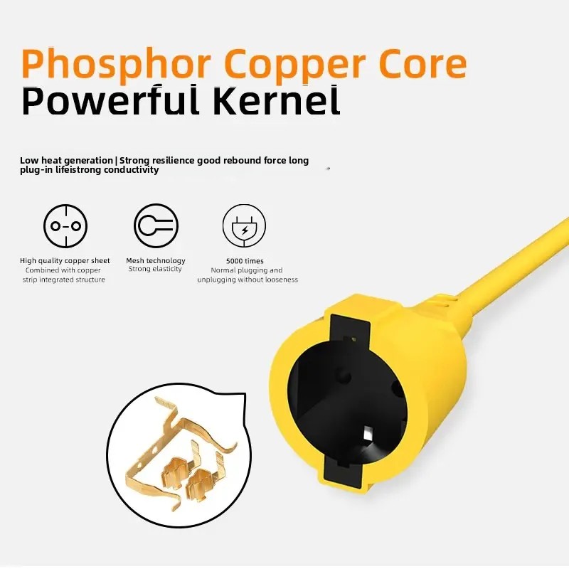 16A EUシュコ電源タップ 4KW 5Mケーブル付き、IP - Outdoor Power Extension Cord のレビューと価格