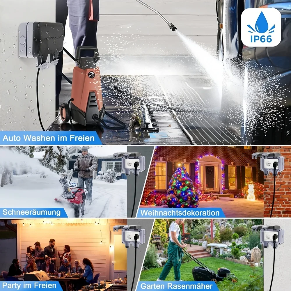 スイッチインジケーターライト付きヨーロピアンスタイル屋外ソケ - Power Switch Outdoor のレビューと価格