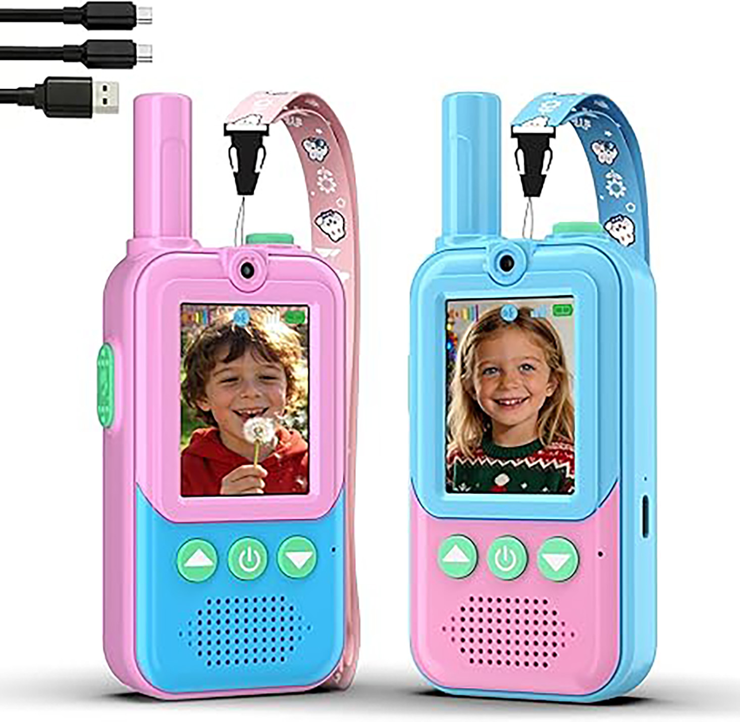 充電式キッズビデオウォーキートーキー2個セット、HDカメラと - Outdoor Power Pack のレビューと価格