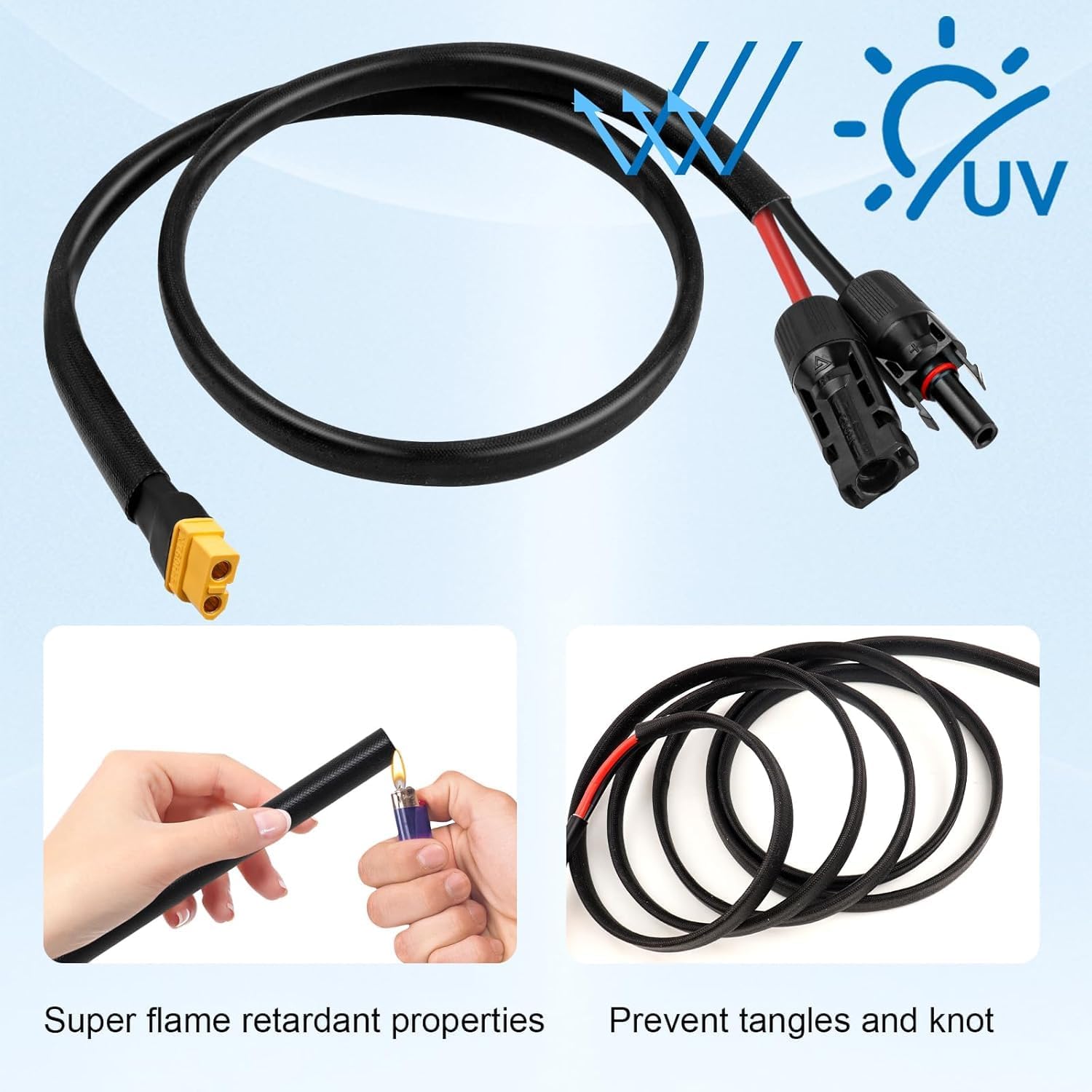 ソーラーコネクタからXT60ケーブルへの10AWG 100フ - Outdoor Power Extension Cord のレビューと価格