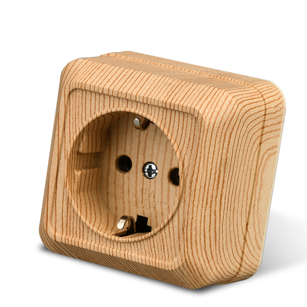 ウェサ-木製の壁の表面のソケットプラグ、EUのコンセント、地 - Outdoor Power Solutions のレビューと価格