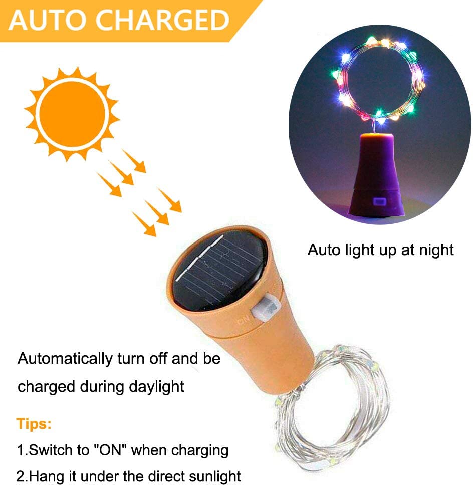 ソーラーボトルLedストリング仙子ランプガーランド結婚式2  - Outdoor Power For Wedding のレビューと価格