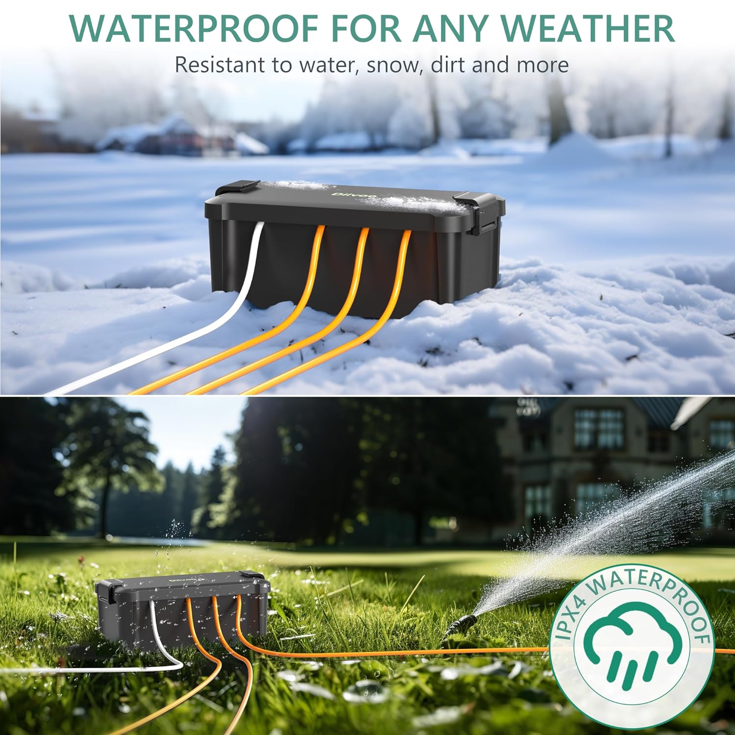 Diivoo 屋外防水電気ボックス屋外ケーブル接続ソケットエ - Outdoor Power Extension Cord のレビューと価格