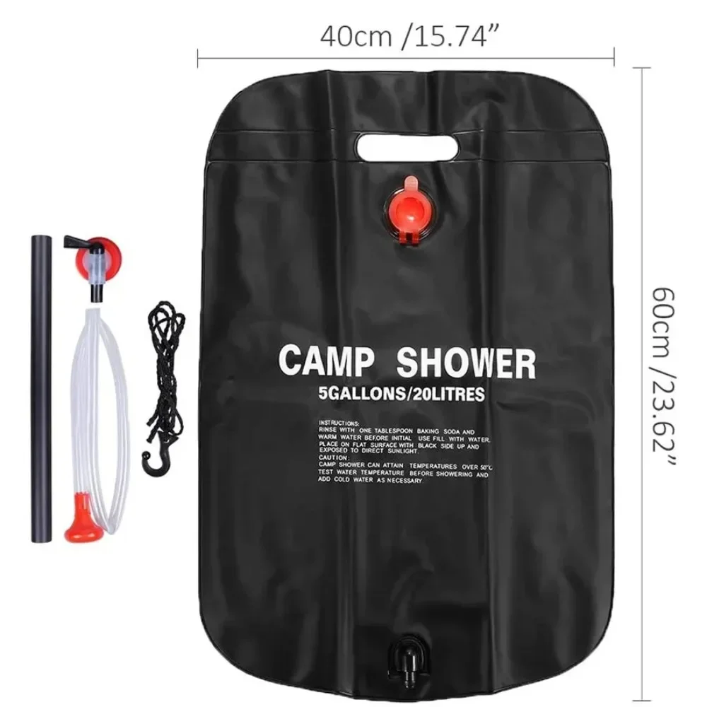 大容量20L アウトドアシャワーバッグ ソーラー加熱 キャン - Outdoor Power Solutions のレビューと価格