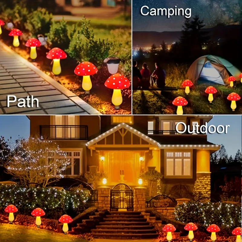 太陽光発電LEDキノコライト屋外ガーデンお祭り照明ソーラーラ - Outdoor Power For Wedding のレビューと価格