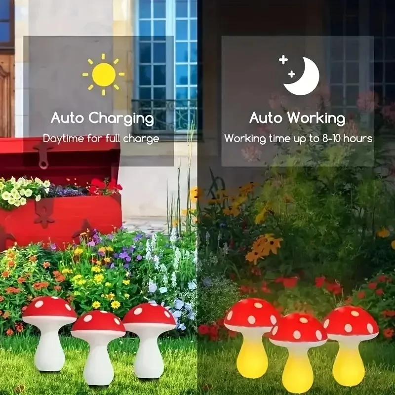太陽光発電LEDキノコライト屋外ガーデンお祭り照明ソーラーラ - Outdoor Power For Wedding のレビューと価格