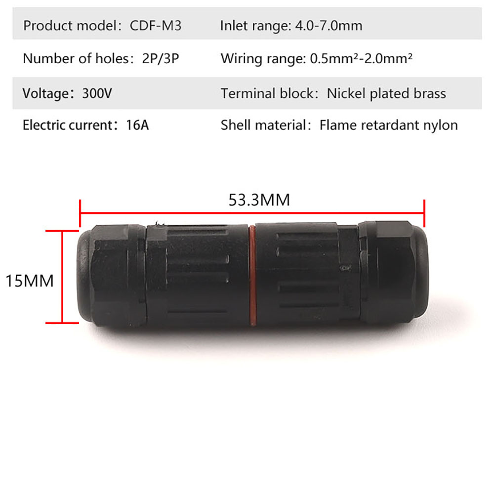 10 個 IP68 2/3 ピン防水ストレートコネクタ電線ケ - Outdoor Power Block のレビューと価格