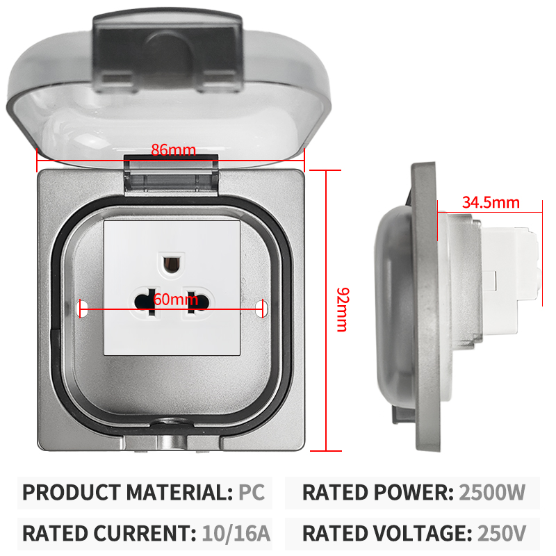 IP65防水屋外コンセント、16A高出力壁プレート、250V - Outdoor Power Solutions のレビューと価格